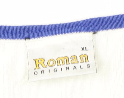 Womens UK Size XL Roman Multicoloured Ringer Blouse
