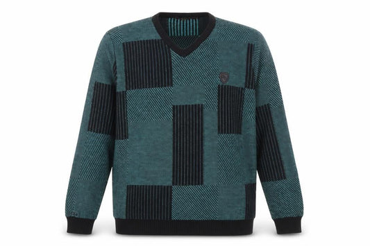 Ozoo Men's Green V-Neck Pullover Jumper Size S