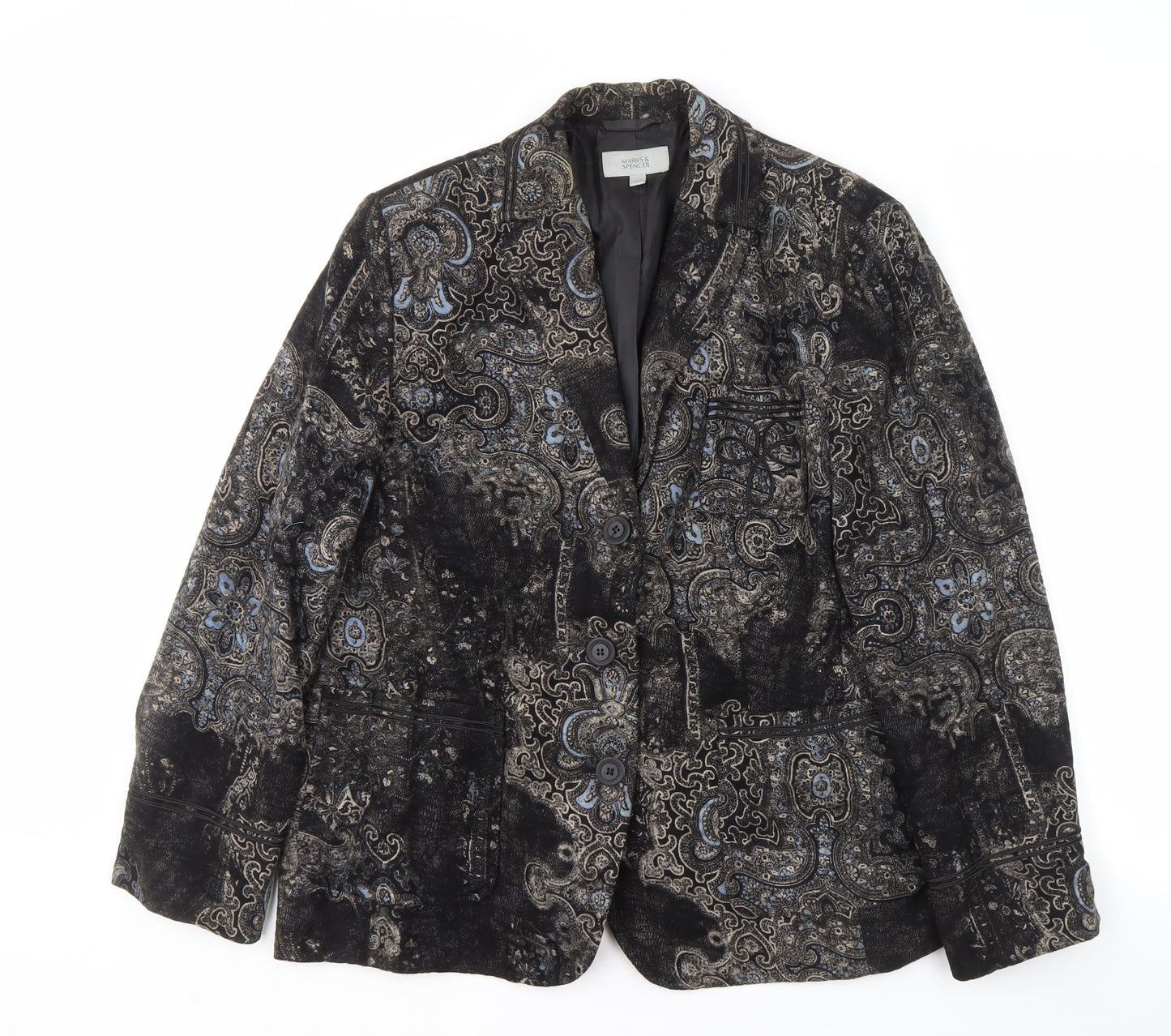 Marks and Spencer Women’s Black Paisley Blazer Size 12