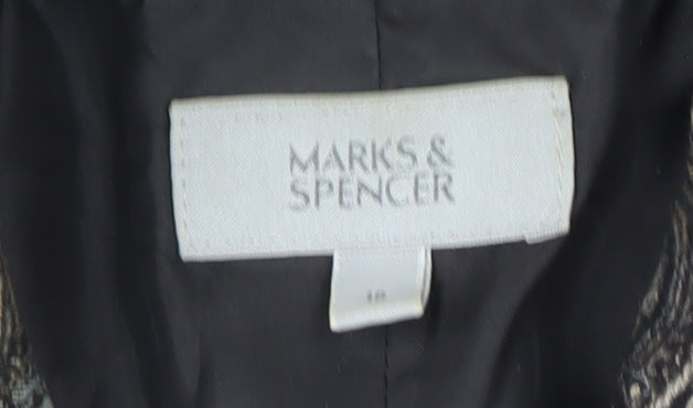 Marks and Spencer Women’s Black Paisley Blazer Size 12