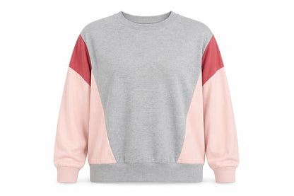 New Look Women's Grey Pink Colourblock Pullover Sweatshirt S