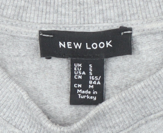 New Look Women's Grey Pink Colourblock Pullover Sweatshirt S