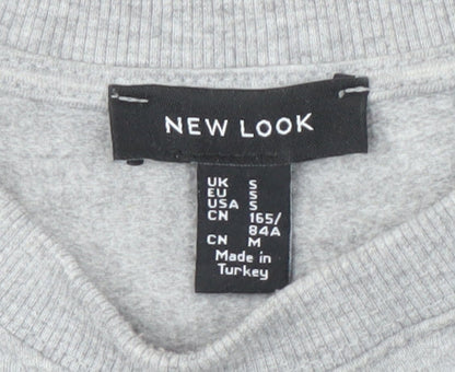 New Look Women's Grey Pink Colourblock Pullover Sweatshirt S