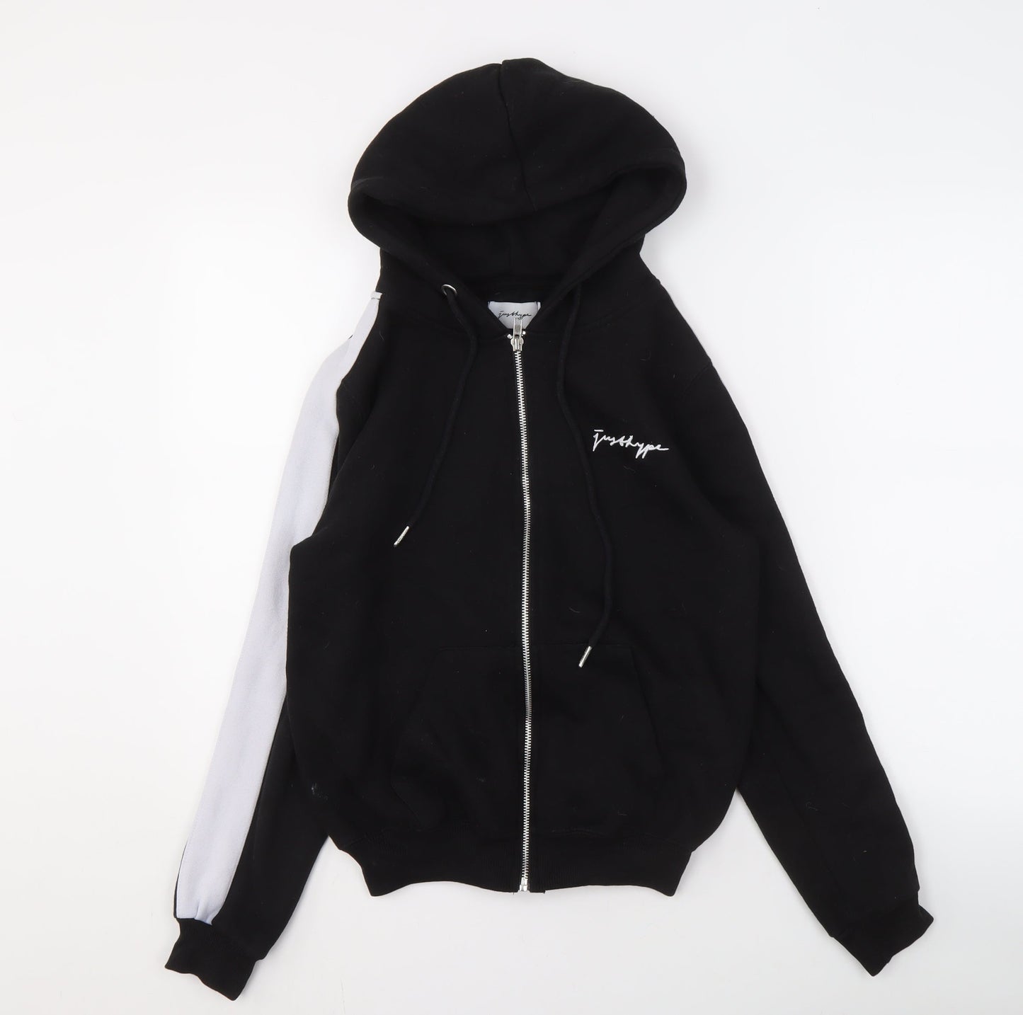 Justhype Women's Black Full Zip Hoodie, Size 4