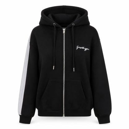 Justhype Women's Black Full Zip Hoodie, Size 4