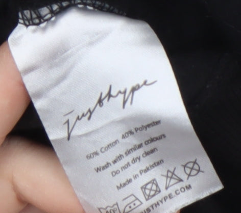 Justhype Women's Black Full Zip Hoodie, Size 4