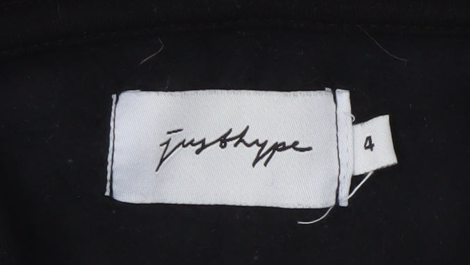 Justhype Women's Black Full Zip Hoodie, Size 4