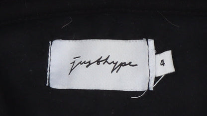 Justhype Women's Black Full Zip Hoodie, Size 4