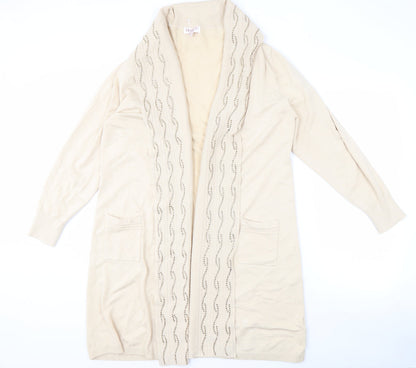 Womens UK Size LXL Reflect Beige Cardigan Jumper
