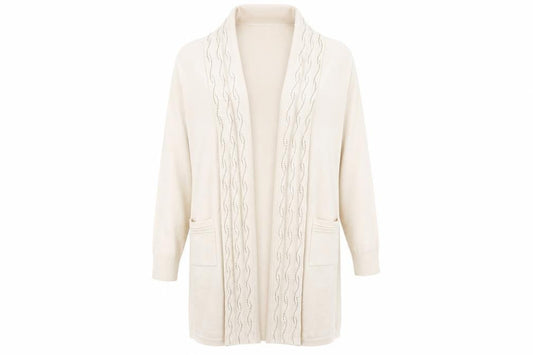Womens UK Size LXL Reflect Beige Cardigan Jumper
