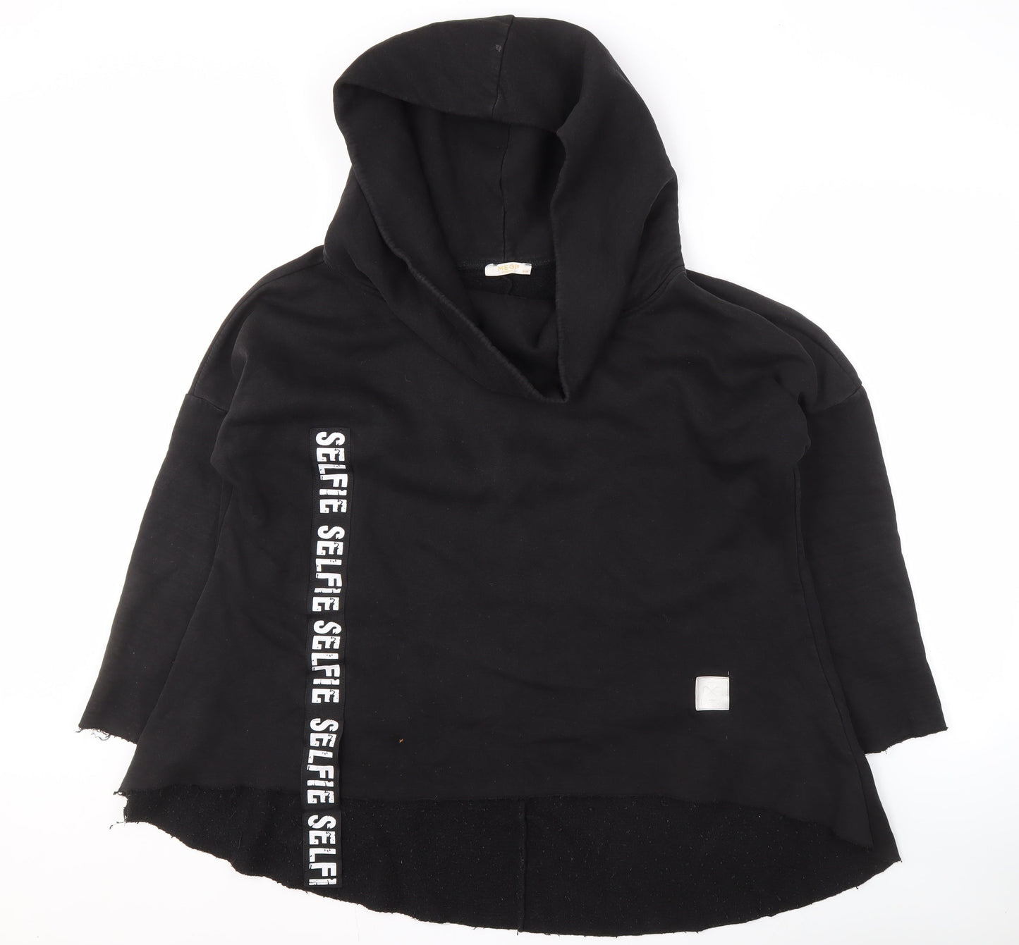 MEGI Women's Black S Pullover Hoodie, Logo Accent
