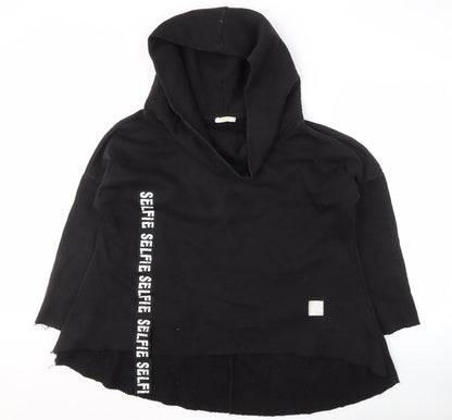 MEGI Women's Black S Pullover Hoodie, Logo Accent