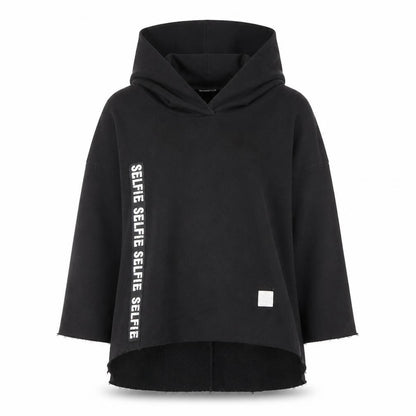 MEGI Women's Black S Pullover Hoodie, Logo Accent