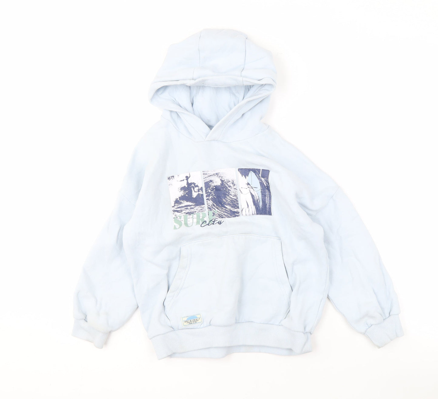 Marks and Spencer Boys Blue Surf Pullover Hoodie, Size 8 Years