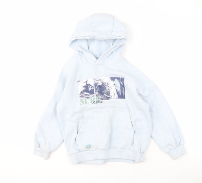 Marks and Spencer Boys Blue Surf Pullover Hoodie, Size 8 Years