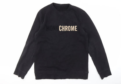 H&M Black Unisex Crew Neck Pullover Sweatshirt M