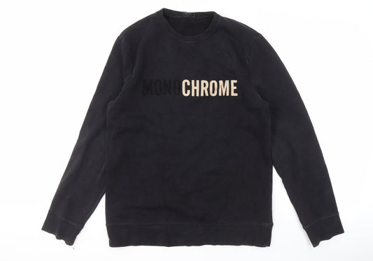H&M Black Unisex Crew Neck Pullover Sweatshirt M