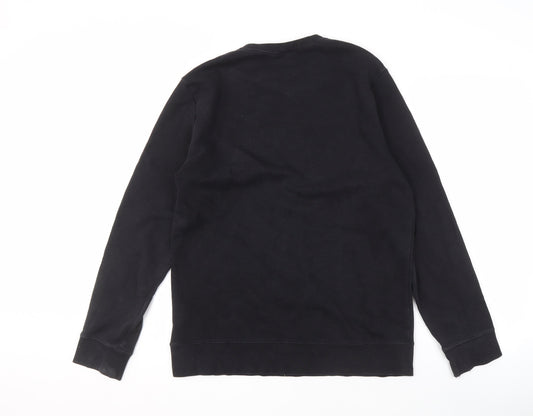 H&M Black Unisex Crew Neck Pullover Sweatshirt M