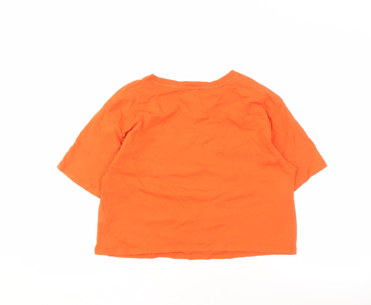 Womens UK Size 12 River Island Orange Cropped T-Shirt