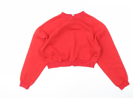 H&M Women's Red XS Pullover Sweatshirt Casual