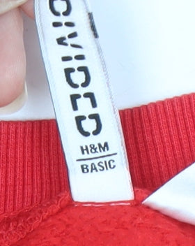 H&M Women's Red XS Pullover Sweatshirt Casual