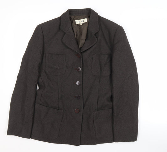 Mani Women's Brown Blazer, UK 14, Notch Lapel, Four-Button