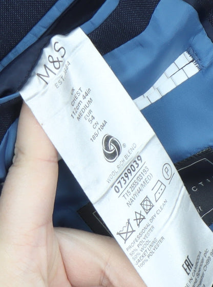 Mens UK Size 44 Marks and Spencer Regular Blue Suit Jacket