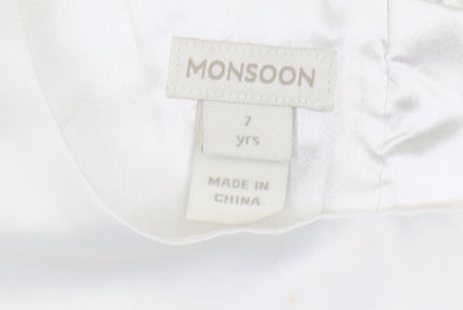Monsoon Girls Ivory Dress, Size 7, Sleeveless, Polyester