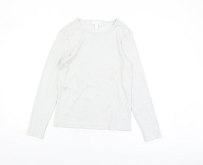 Womens UK Size 12 The White Company White Basic T-Shirt