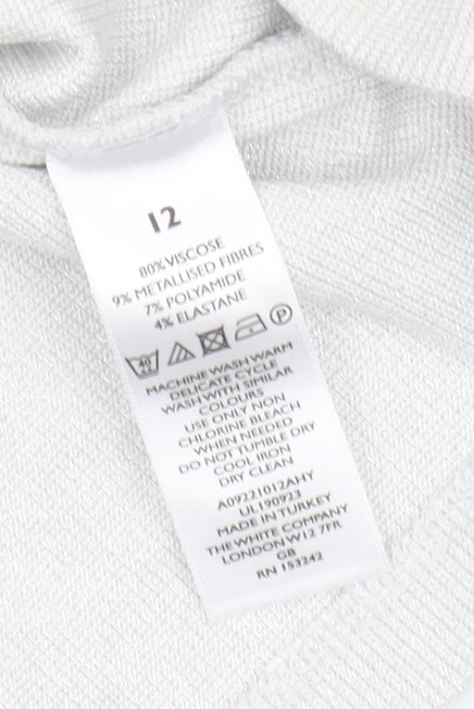Womens UK Size 12 The White Company White Basic T-Shirt