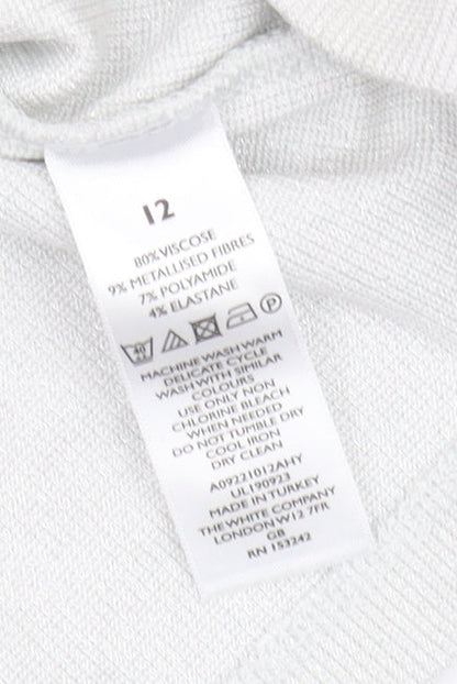 Womens UK Size 12 The White Company White Basic T-Shirt