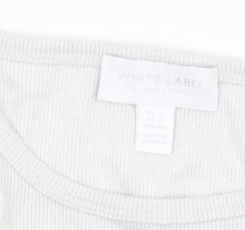Womens UK Size 12 The White Company White Basic T-Shirt