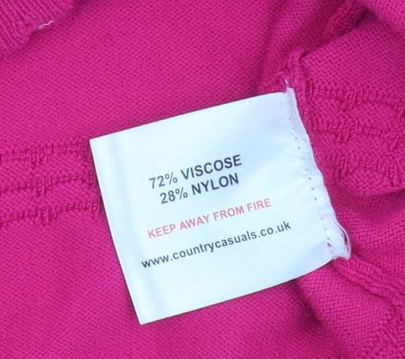 Womens UK Size S Country Casuals Pink Pullover Jumper