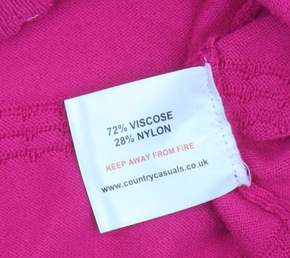 Womens UK Size S Country Casuals Pink Pullover Jumper