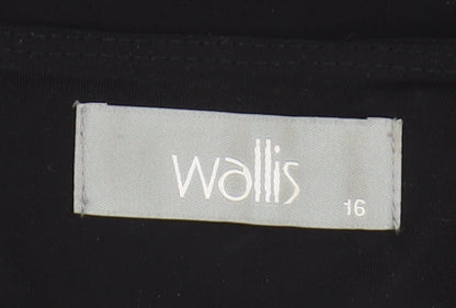 Wallis Black Dress, Women's Size 16, Short Sleeve, Elegant