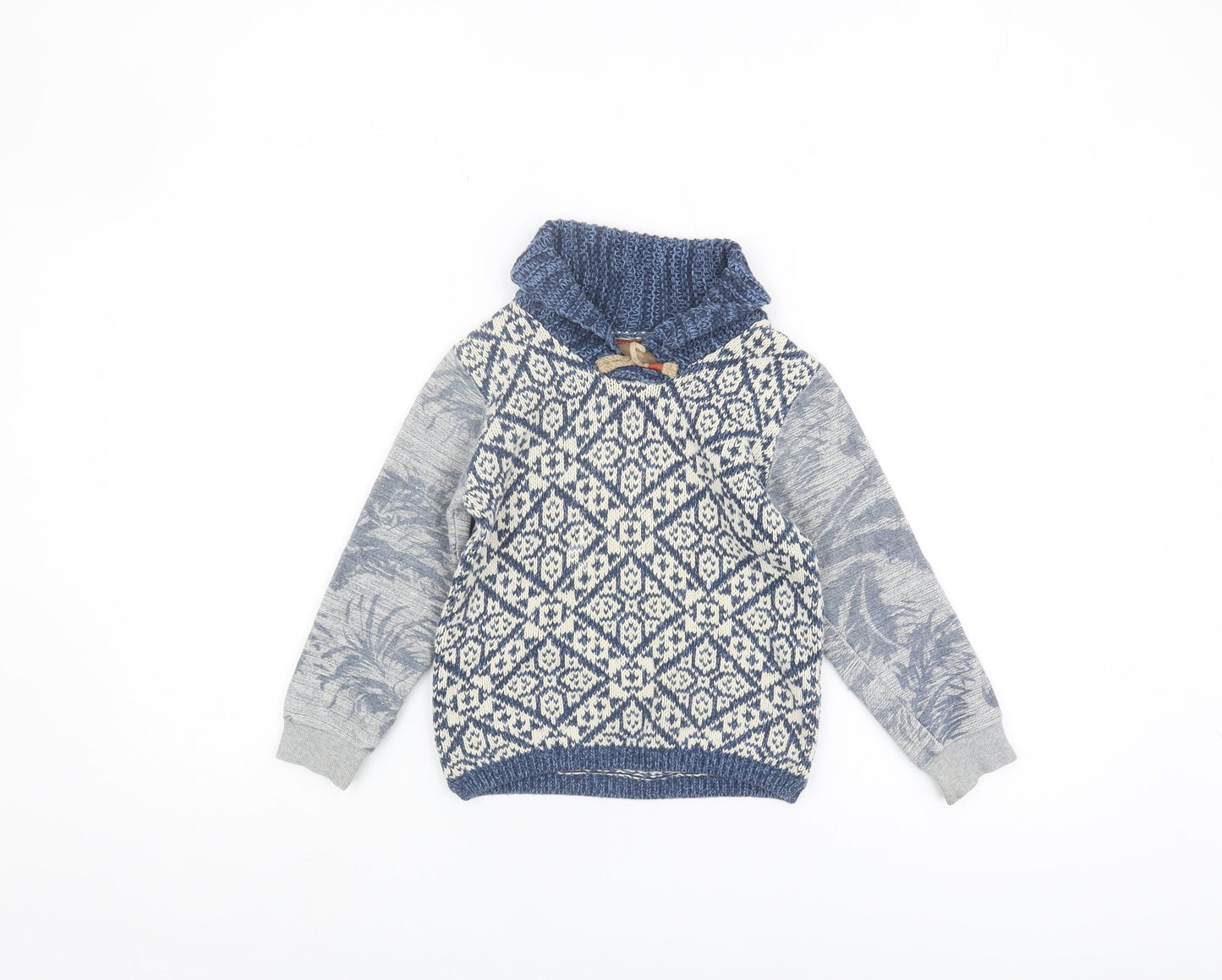 Scotch Shrunk Boys Blue Geometric Pullover Jumper 6 Years