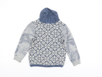 Scotch Shrunk Boys Blue Geometric Pullover Jumper 6 Years