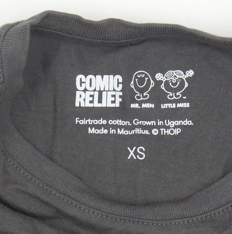 Mens UK Size XS Comic Relief Grey  T-Shirt