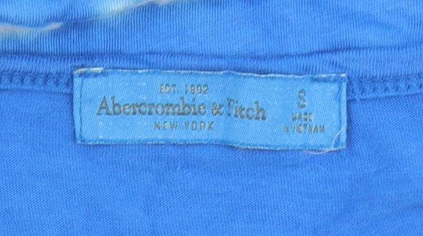 Abercrombie & Fitch Women's Blue V-Neck T-Shirt, Size S