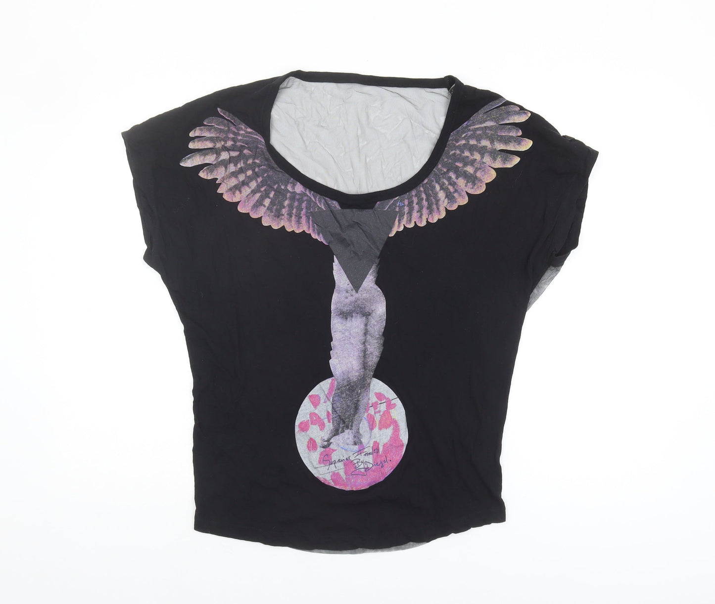 Womens UK Size M Diesel Black Basic T-Shirt
