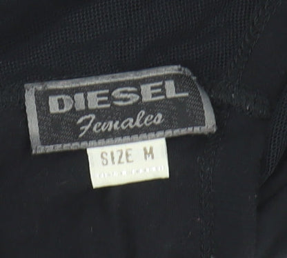 Womens UK Size M Diesel Black Basic T-Shirt
