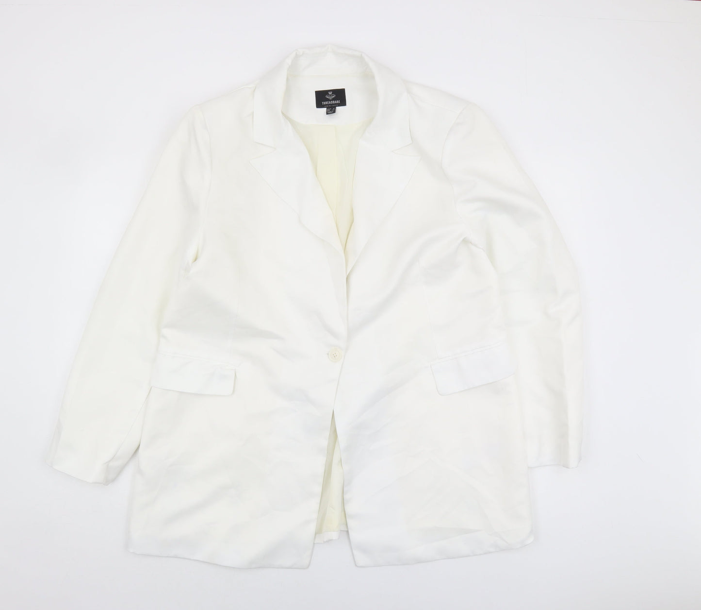 Threadbare Women's White Blazer Jacket Size 16