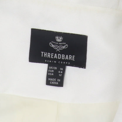 Threadbare Women's White Blazer Jacket Size 16