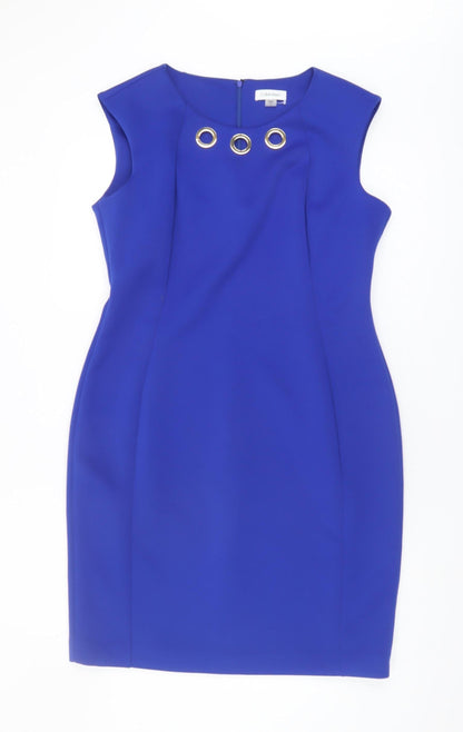 Calvin Klein Women's Blue Sheath Dress Size 14