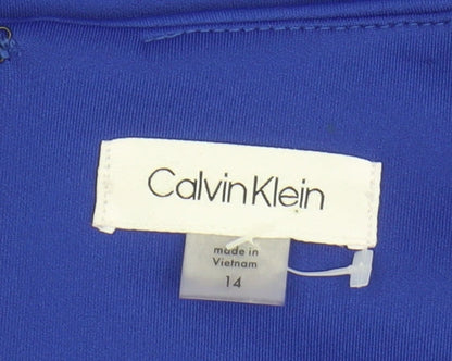 Calvin Klein Women's Blue Sheath Dress Size 14