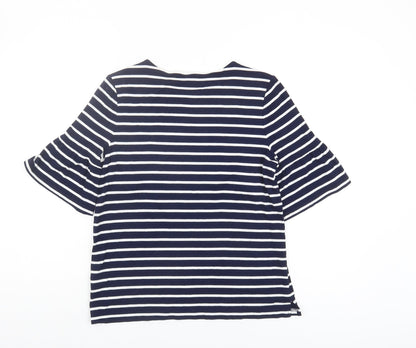 Womens UK Size S Hobbs Blue Basic T-Shirt