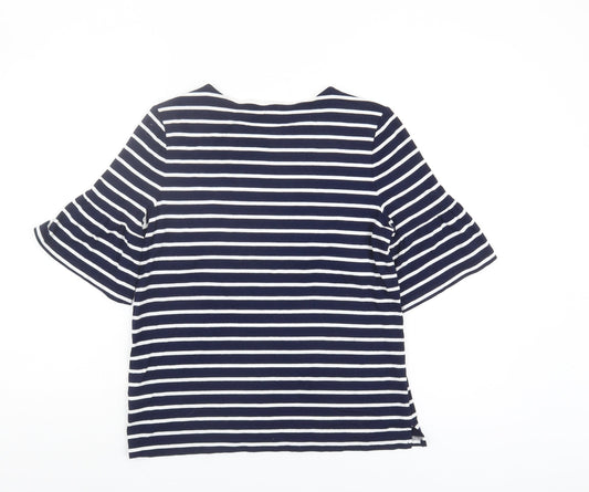 Womens UK Size S Hobbs Blue Basic T-Shirt