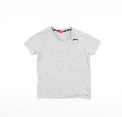 Slazenger Boys' Grey T-Shirt Size 9-10 Basic Casual Wear