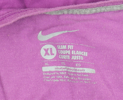 Nike Women's Purple XL Slim Fit T-Shirt