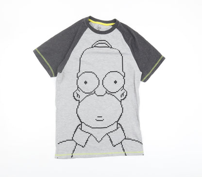 Character.com Simpsons Men Grey Graphic T-Shirt - Size S